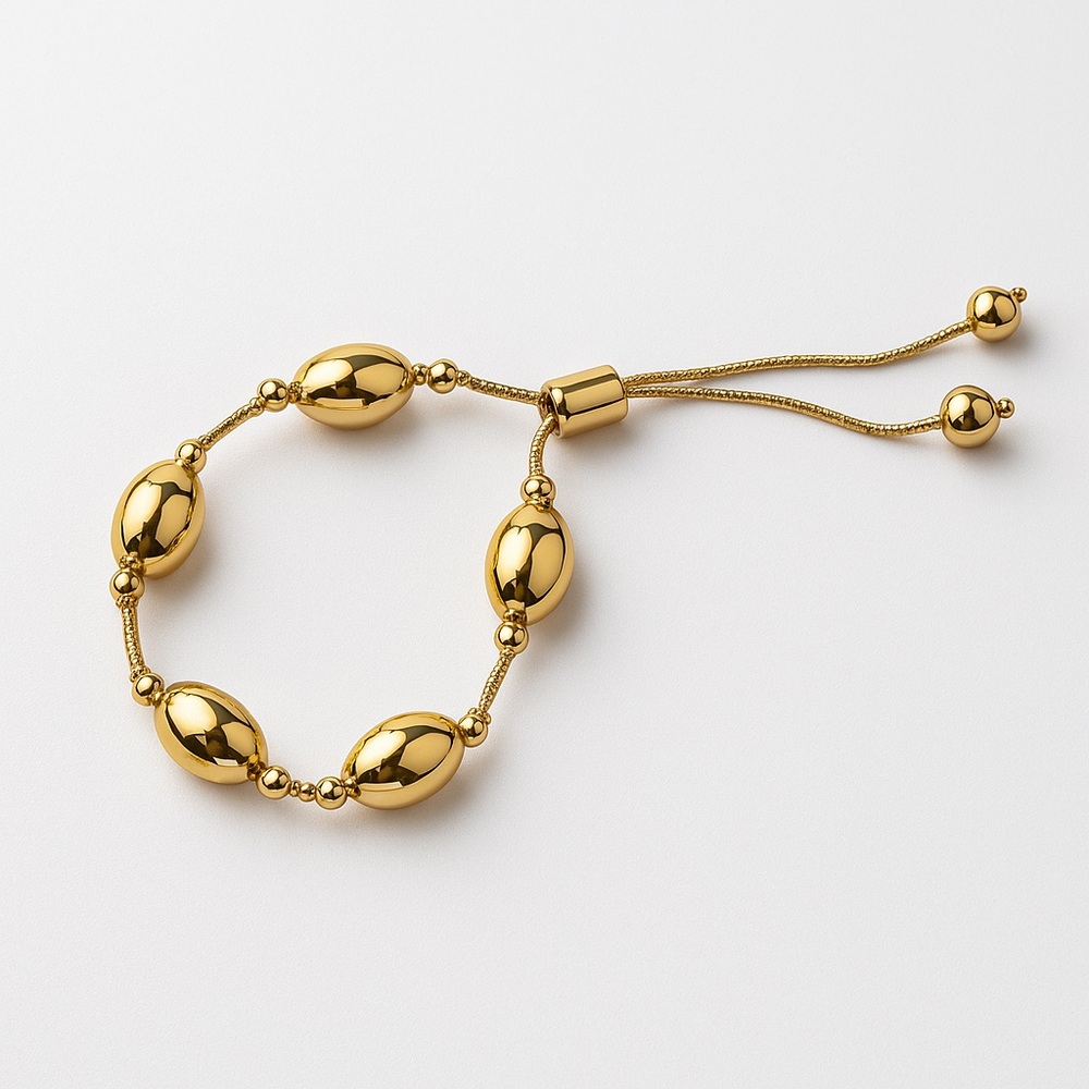 Gold Adjustable Beaded Bracelet
